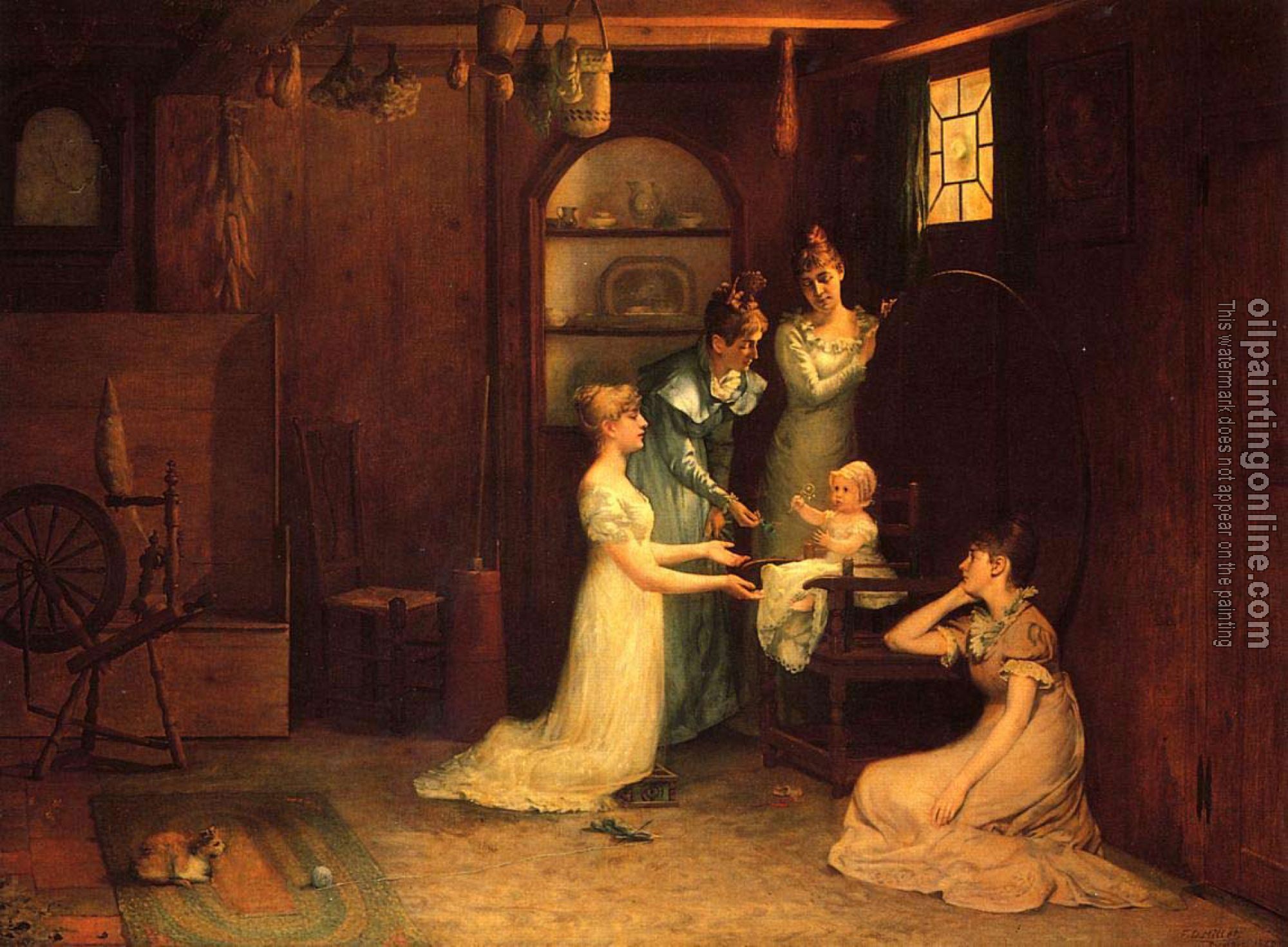 Francis Davis Millet - Playing with Baby